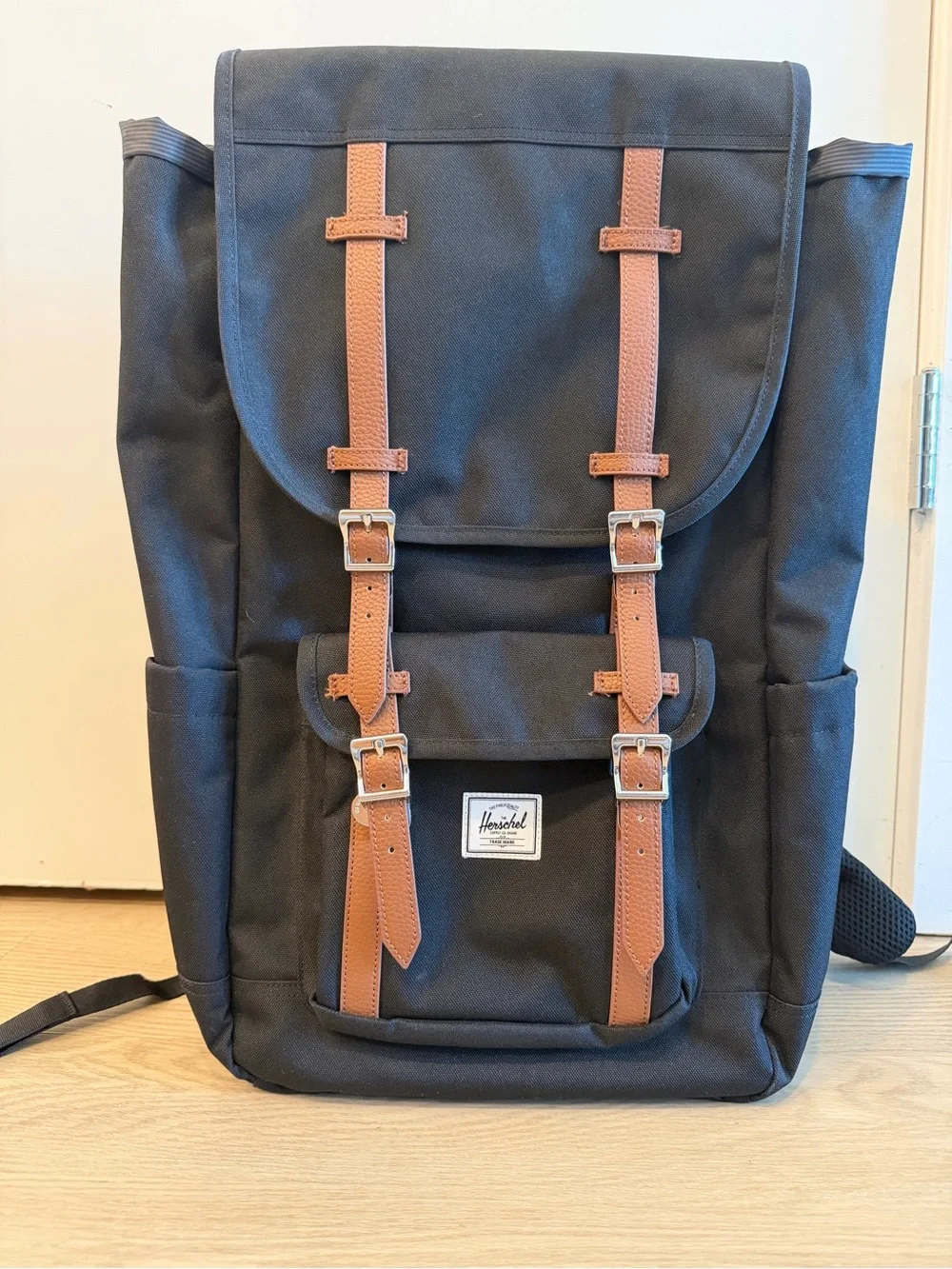 Herschel Supply Company Black Backpack with Brown Straps